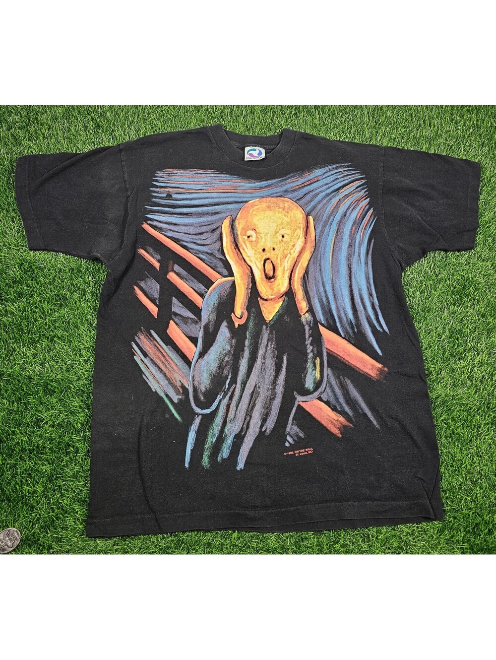 Vintage 1996 Liquid Blue The Scream Graphic T-Shirt XL - Picture 1 of 9